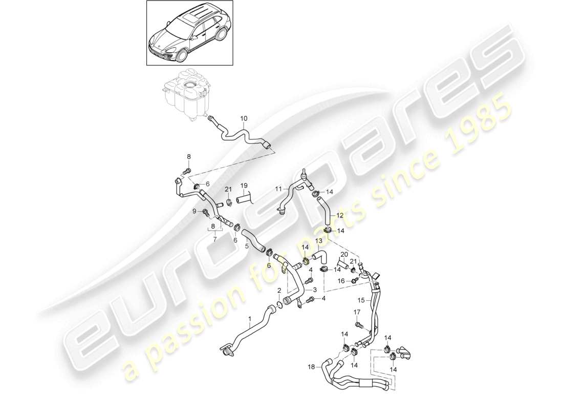 a part diagram from the porsche cayenne parts catalogue
