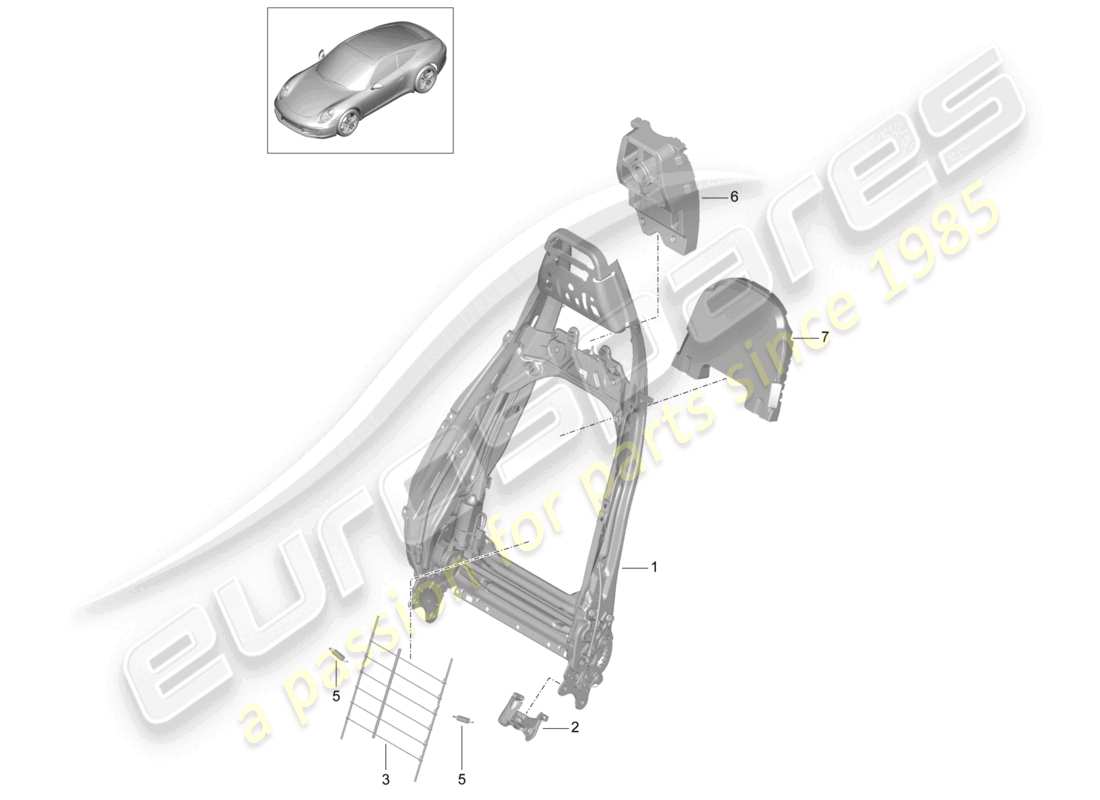 a part diagram from the porsche 2012 (991-1) parts catalogue