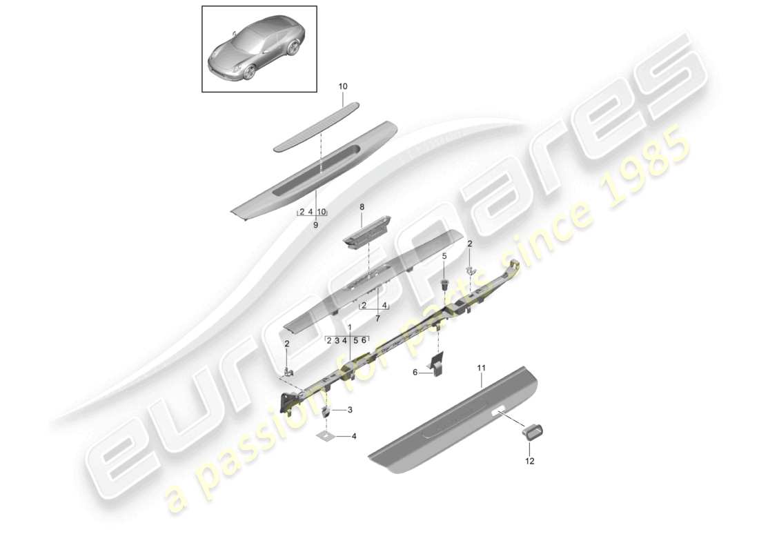 a part diagram from the porsche 991 parts catalogue