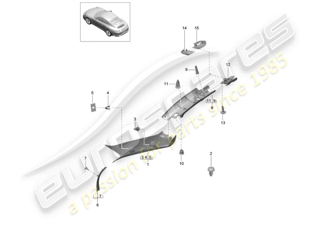 a part diagram from the porsche 991 parts catalogue