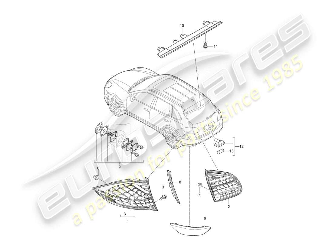 a part diagram from the porsche 2012 (cayenne e2 92a) parts catalogue