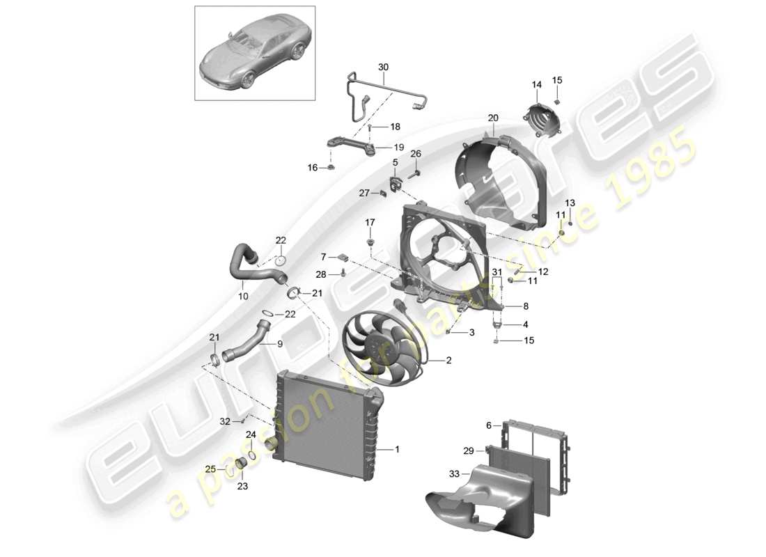 a part diagram from the porsche 991 parts catalogue