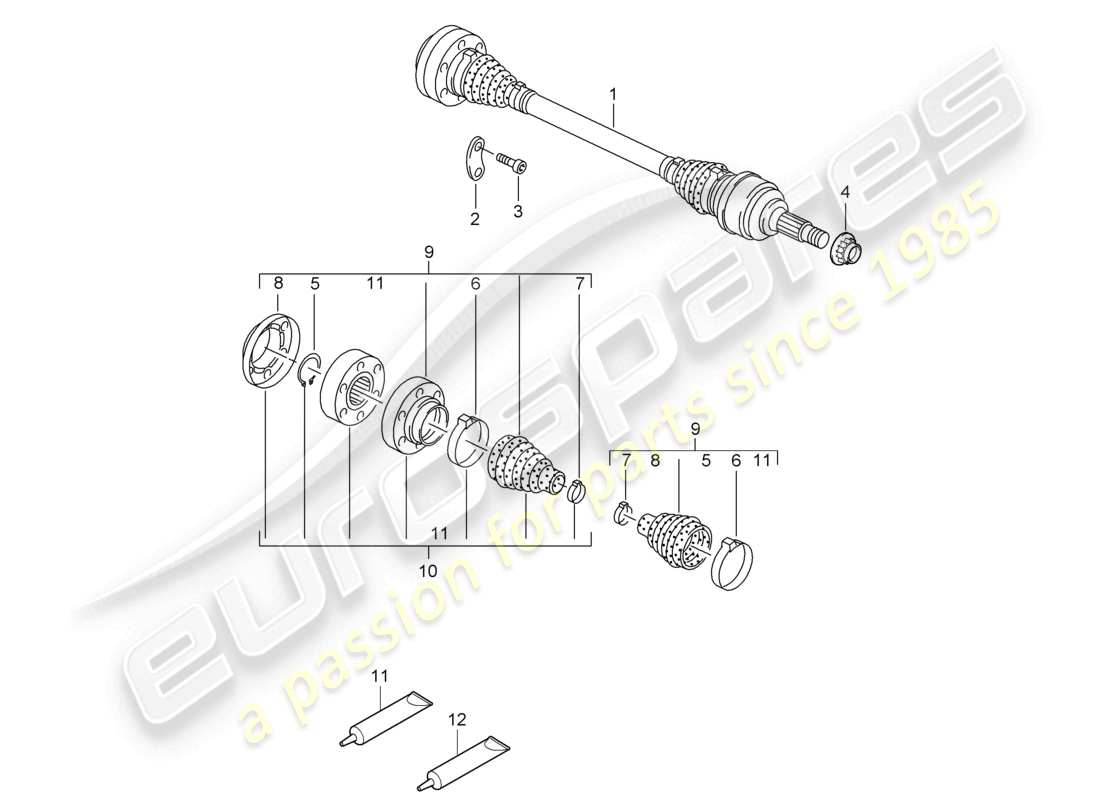 a part diagram from the porsche 2008 (cayenne e1 9pa) parts catalogue