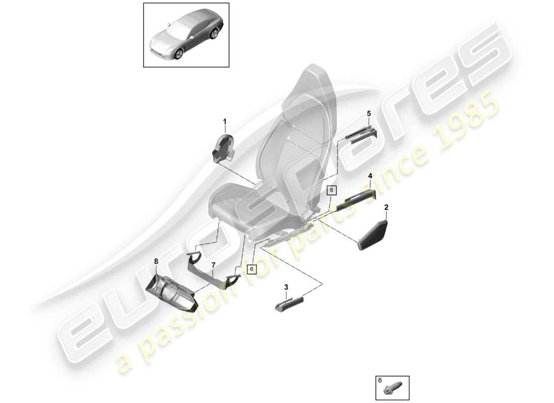 a part diagram from the porsche 2020 (panamera 971-1) parts catalogue