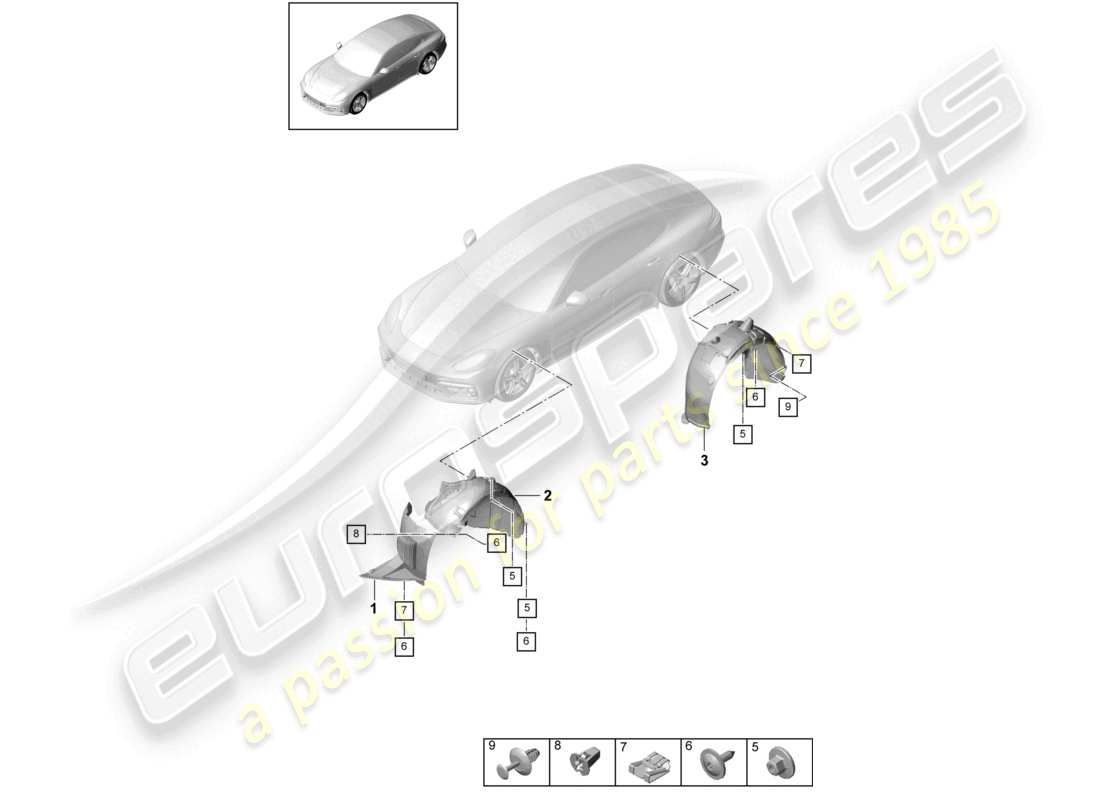 a part diagram from the porsche 2019 (panamera 971-1) parts catalogue