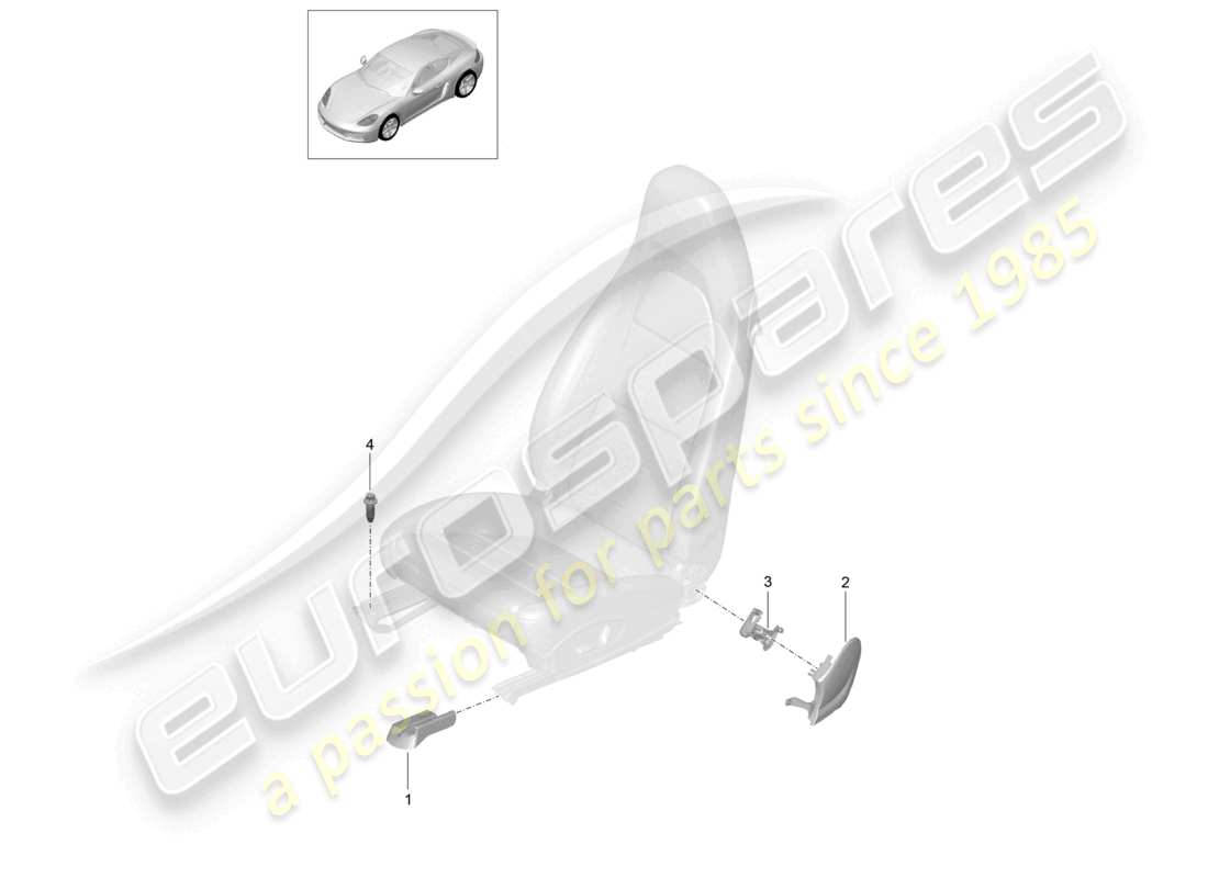 a part diagram from the porsche 2018 (718 cayman) parts catalogue