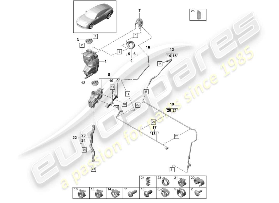 a part diagram from the porsche panamera parts catalogue