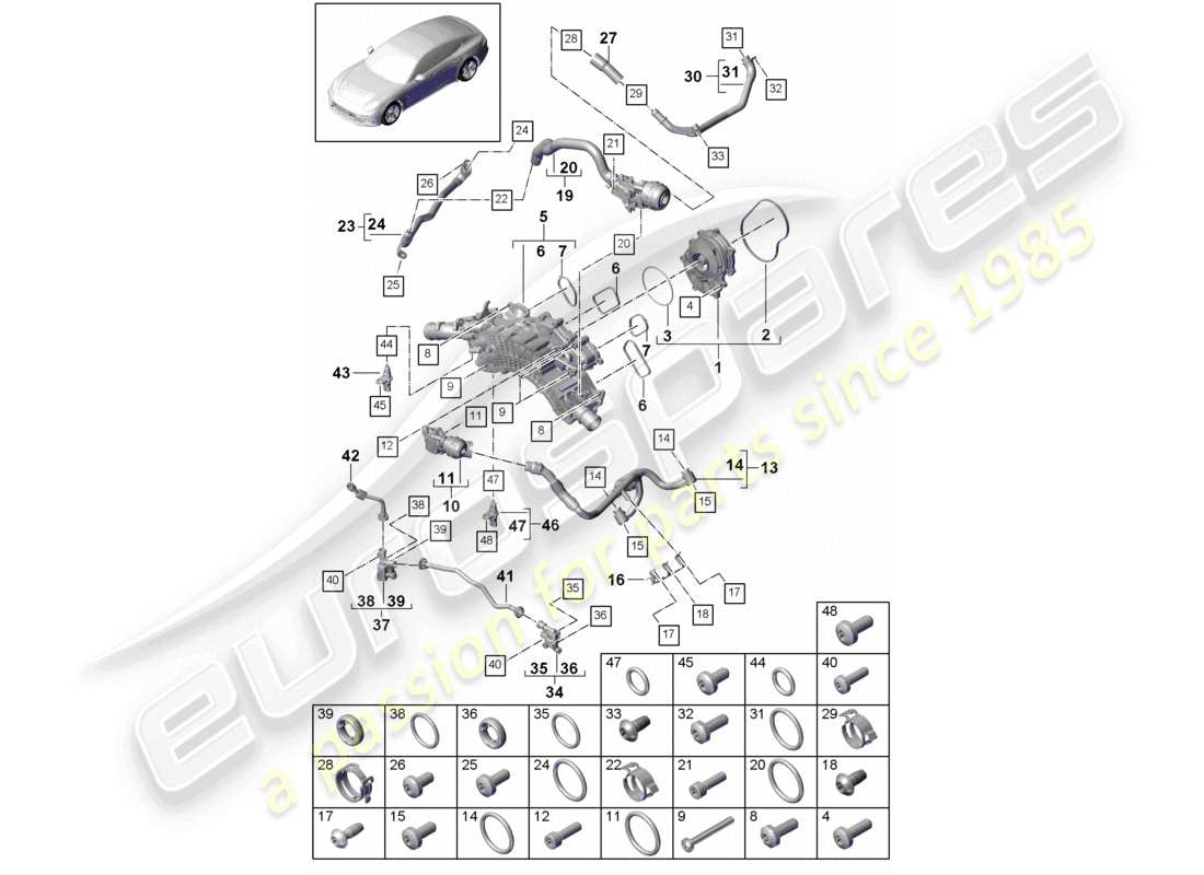 a part diagram from the porsche 2019 (panamera 971-1) parts catalogue