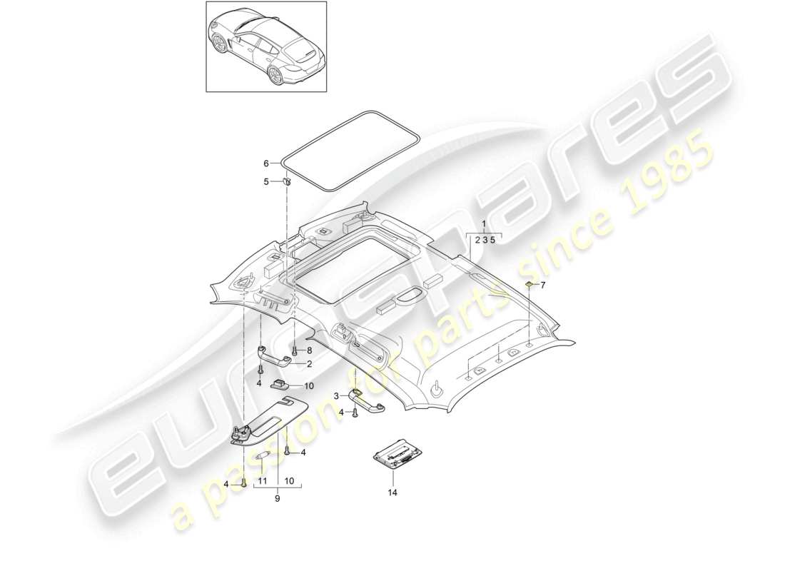 a part diagram from the porsche 2011 (panamera 970) parts catalogue