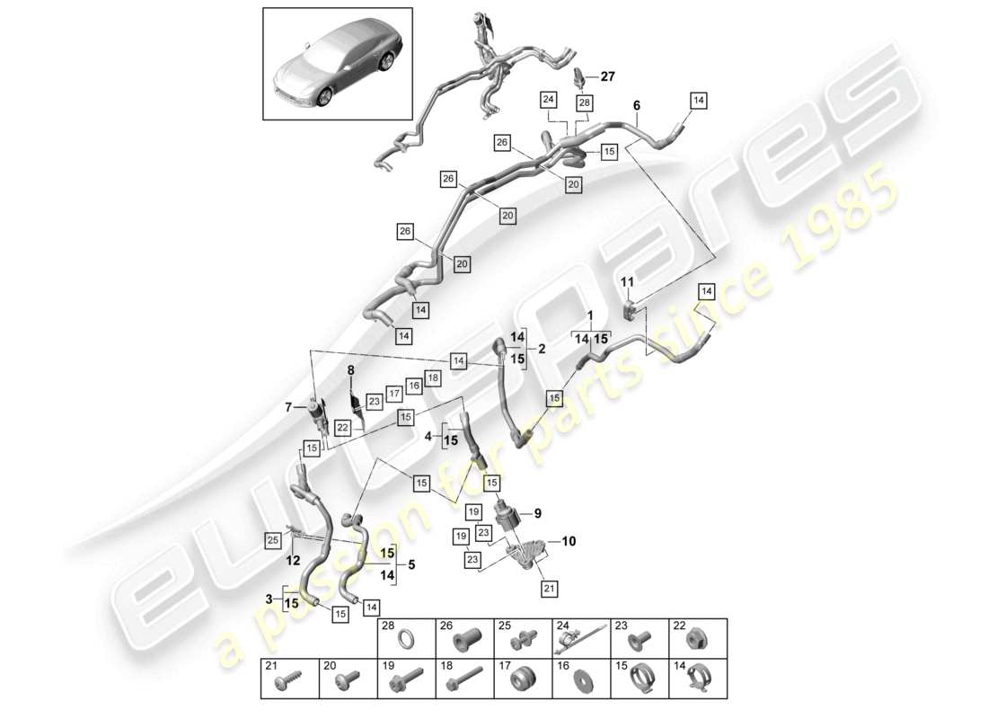 a part diagram from the porsche 2018 (panamera 971-1) parts catalogue
