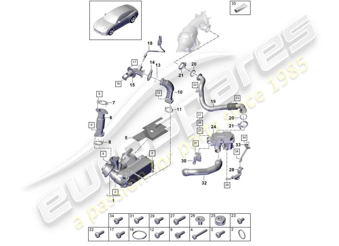 a part diagram from the porsche panamera parts catalogue