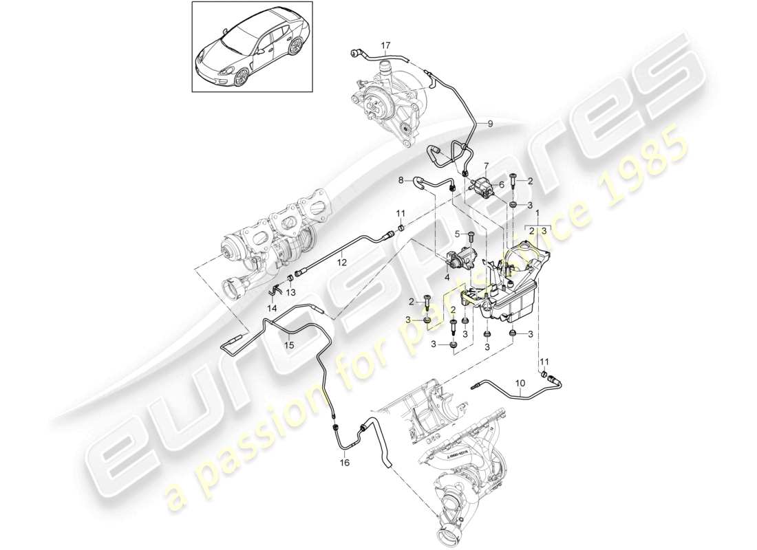 a part diagram from the porsche panamera parts catalogue