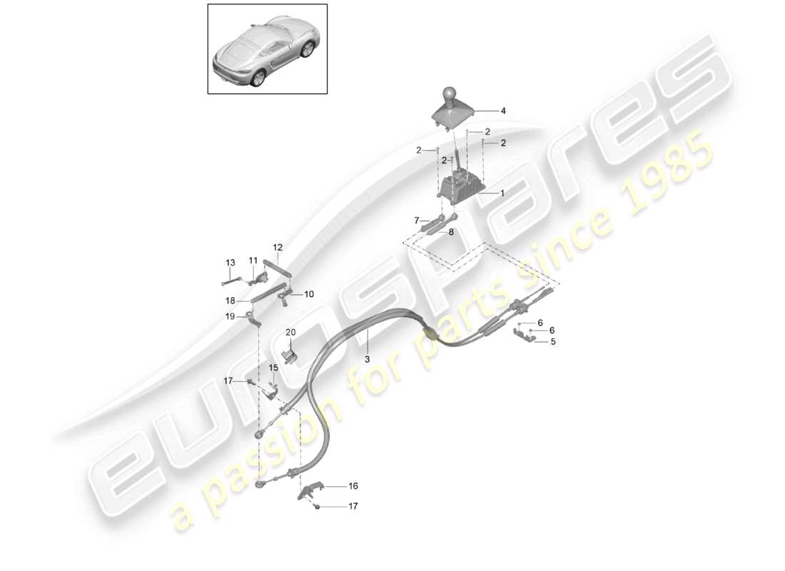 a part diagram from the porsche 2018 (718 cayman) parts catalogue