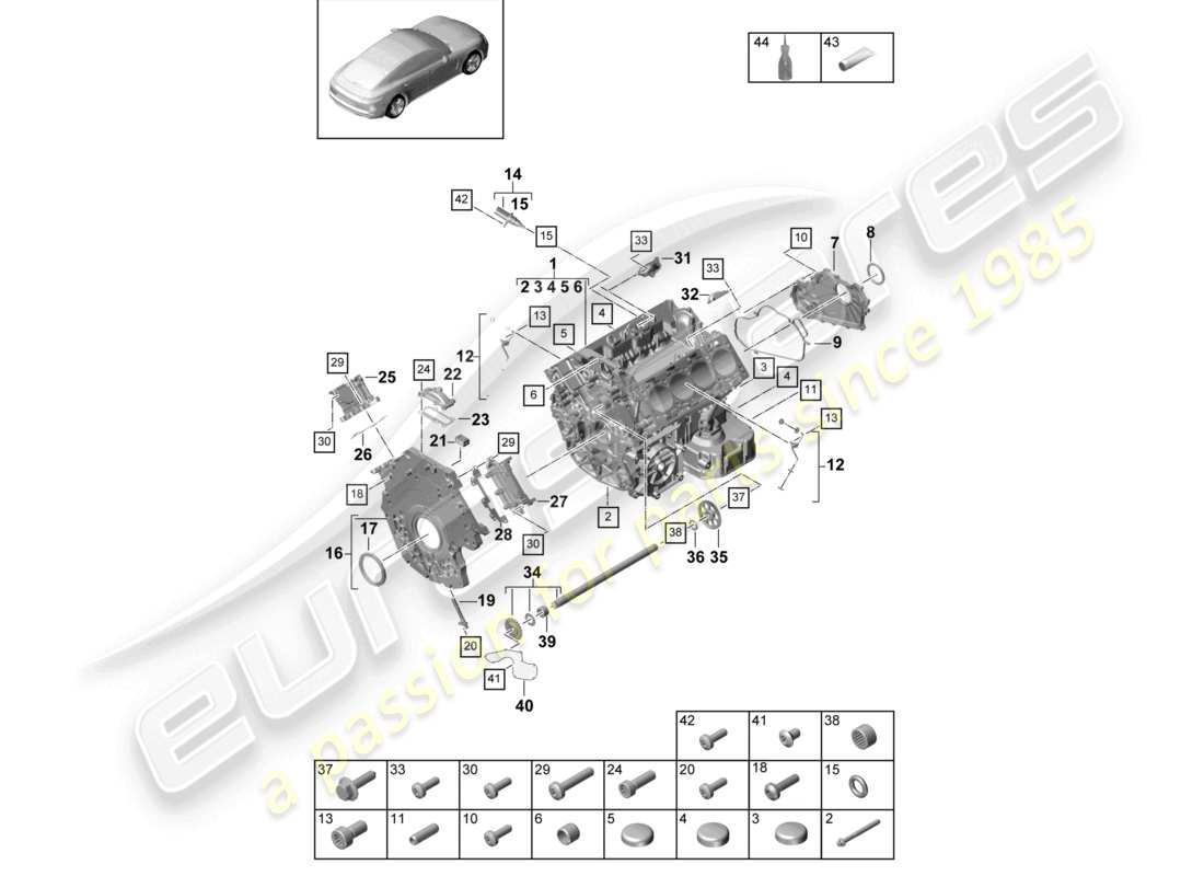 a part diagram from the porsche panamera parts catalogue