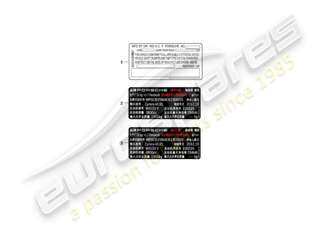 a part diagram from the porsche panamera parts catalogue