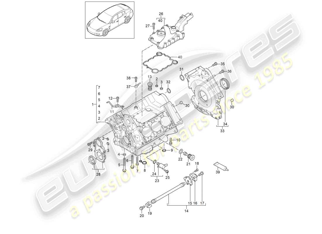 a part diagram from the porsche 2016 (panamera 970) parts catalogue