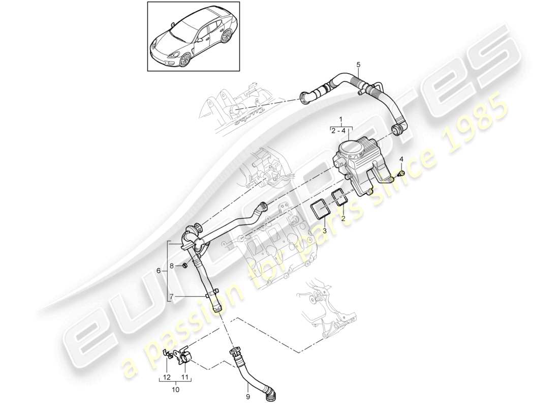 a part diagram from the porsche panamera parts catalogue