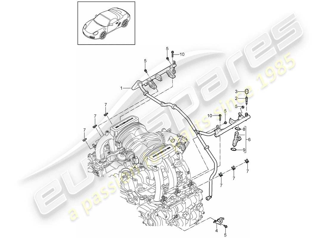 a part diagram from the porsche 2012 (987 boxster) parts catalogue