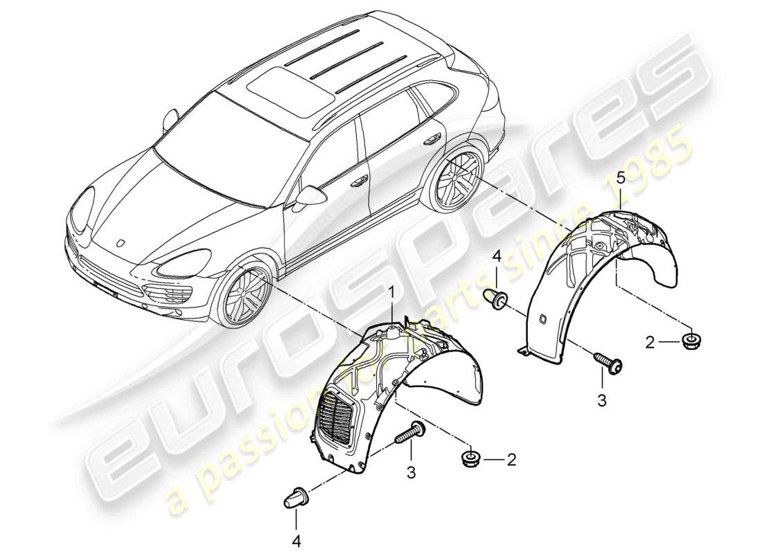 a part diagram from the porsche 2011 (cayenne e2 92a) parts catalogue