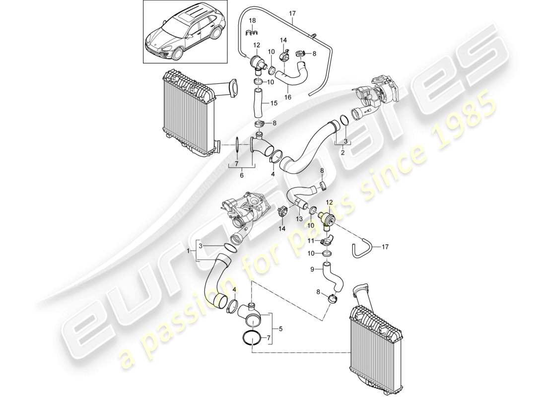 a part diagram from the porsche 2016 (cayenne e2 92a) parts catalogue