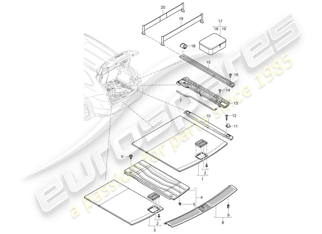 a part diagram from the porsche 2012 (cayenne e2 92a) parts catalogue