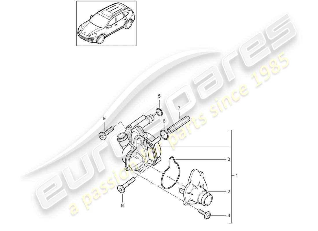 a part diagram from the porsche 2011 (cayenne e2 92a) parts catalogue
