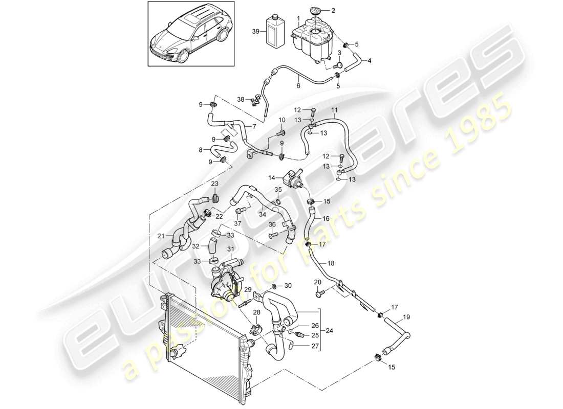 a part diagram from the porsche 2016 (cayenne e2 92a) parts catalogue