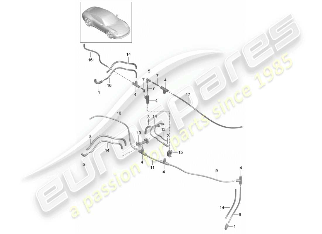 a part diagram from the porsche 2014 (991-1) parts catalogue