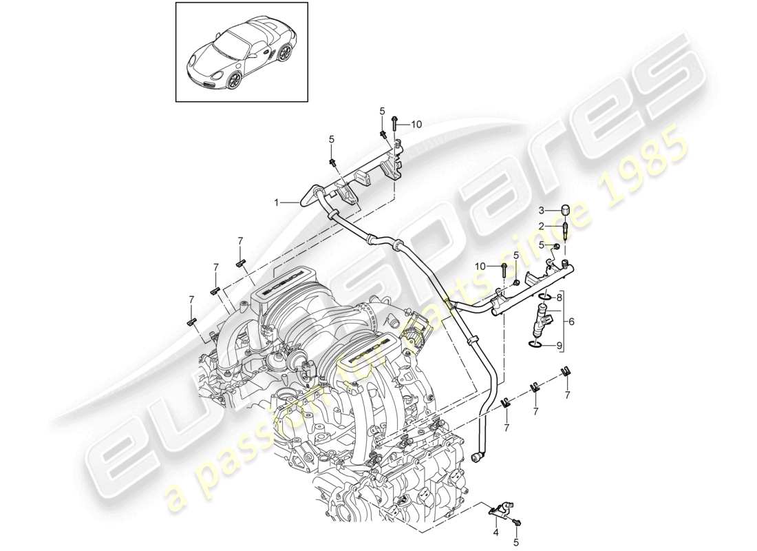 a part diagram from the porsche 2009 (987 boxster) parts catalogue
