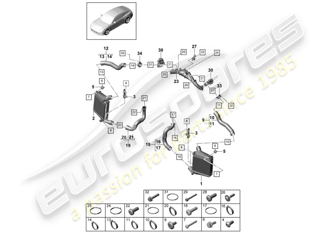 a part diagram from the porsche 2017 (panamera 971-1) parts catalogue
