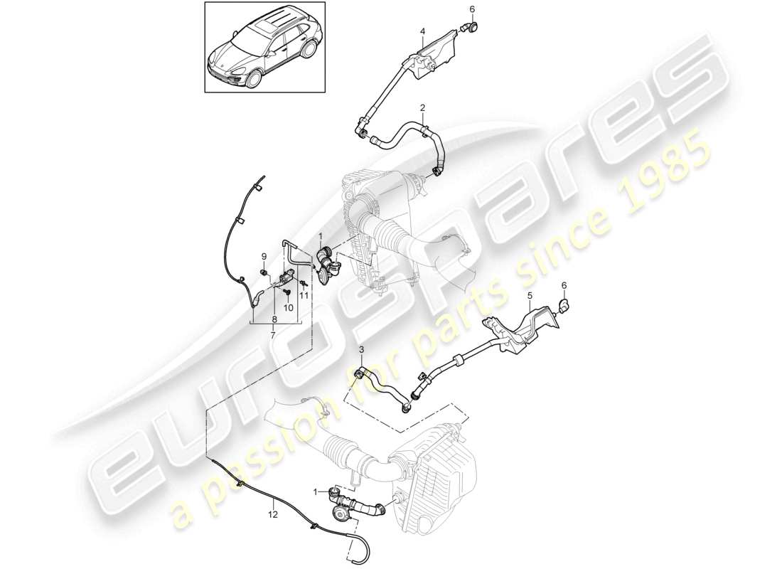a part diagram from the porsche 2016 (cayenne e2 92a) parts catalogue
