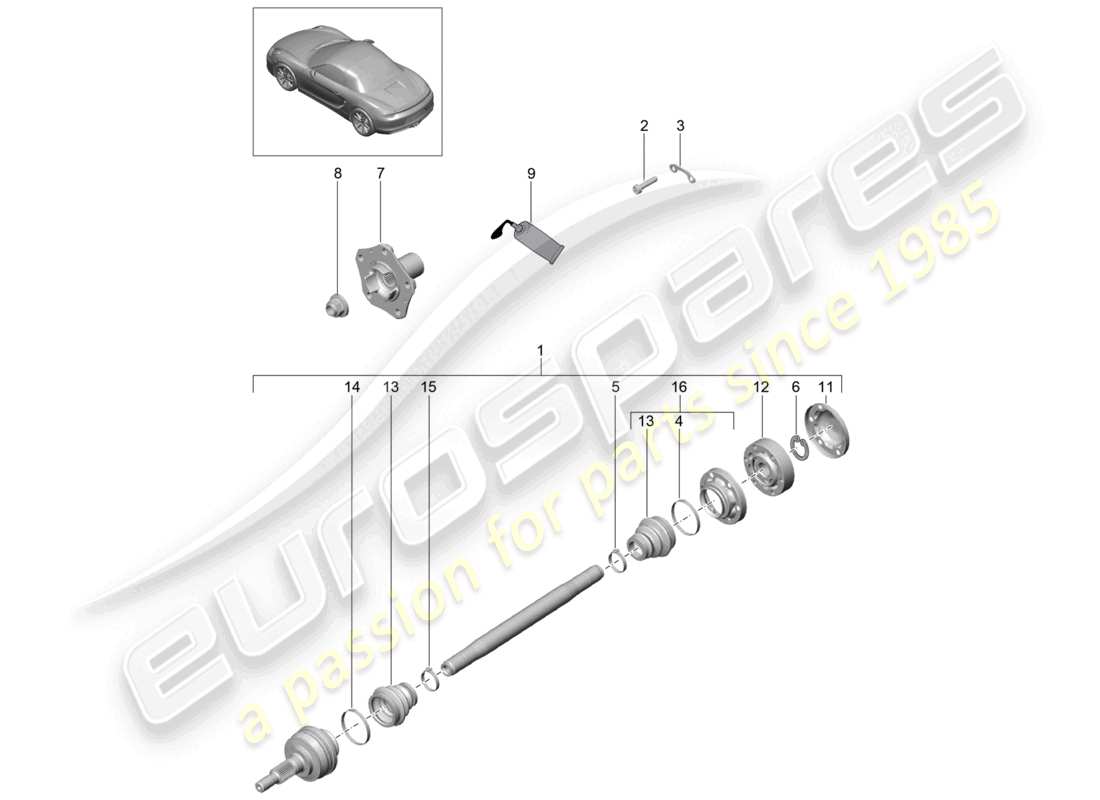a part diagram from the porsche 2016 (981 boxster) parts catalogue
