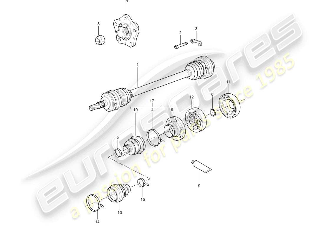 a part diagram from the porsche 2005 (987 boxster) parts catalogue