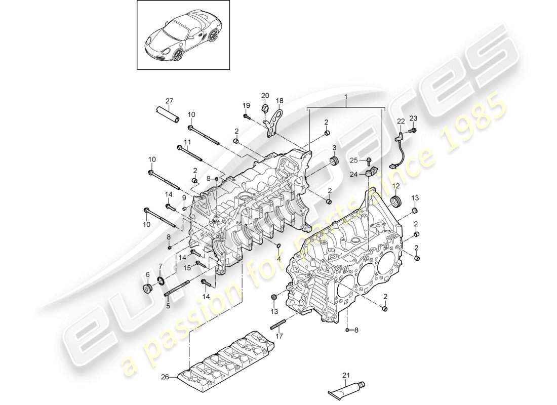 a part diagram from the porsche boxster parts catalogue