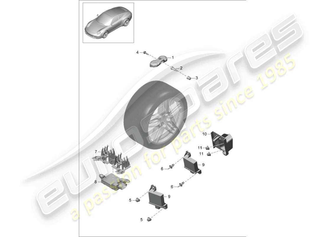 a part diagram from the porsche 991 parts catalogue