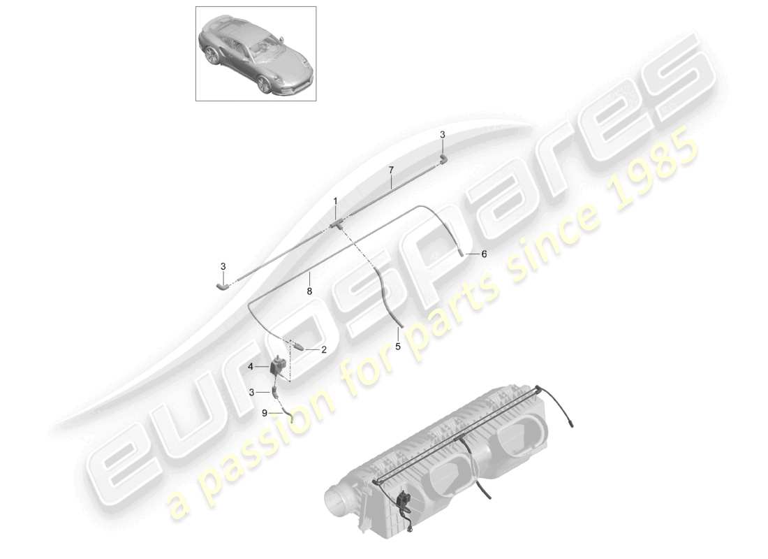 a part diagram from the porsche 991 parts catalogue