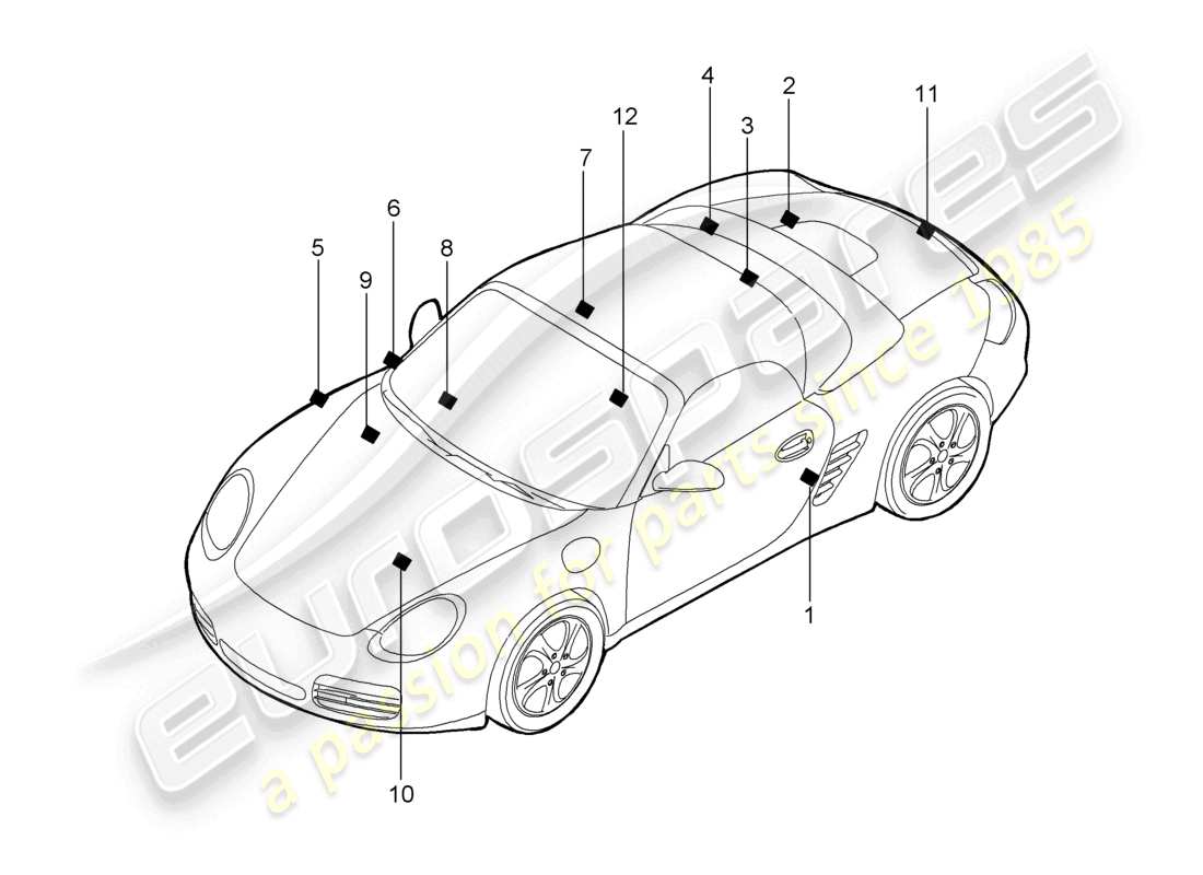 a part diagram from the porsche 2010 (987 boxster) parts catalogue