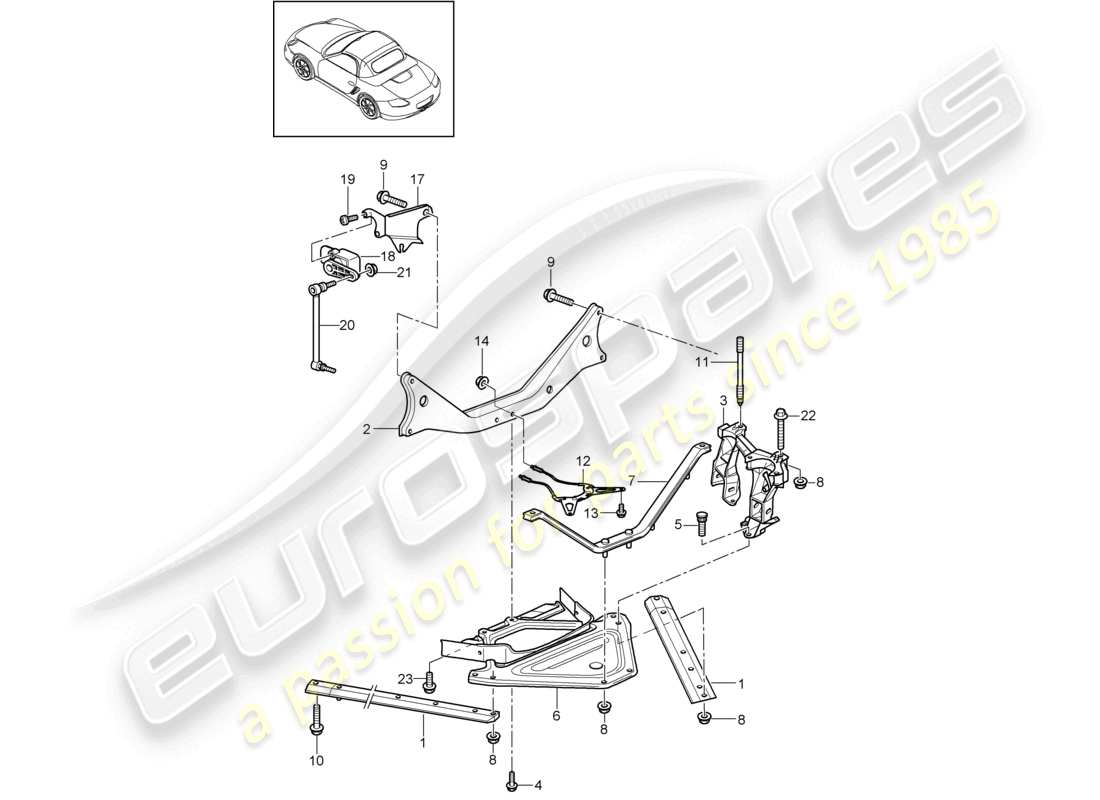 a part diagram from the porsche 2010 (987 boxster) parts catalogue