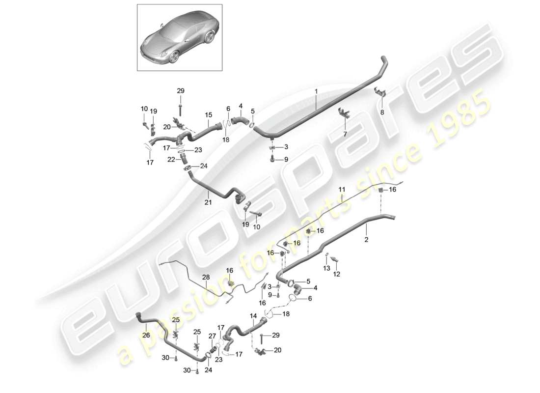 a part diagram from the porsche 991 parts catalogue