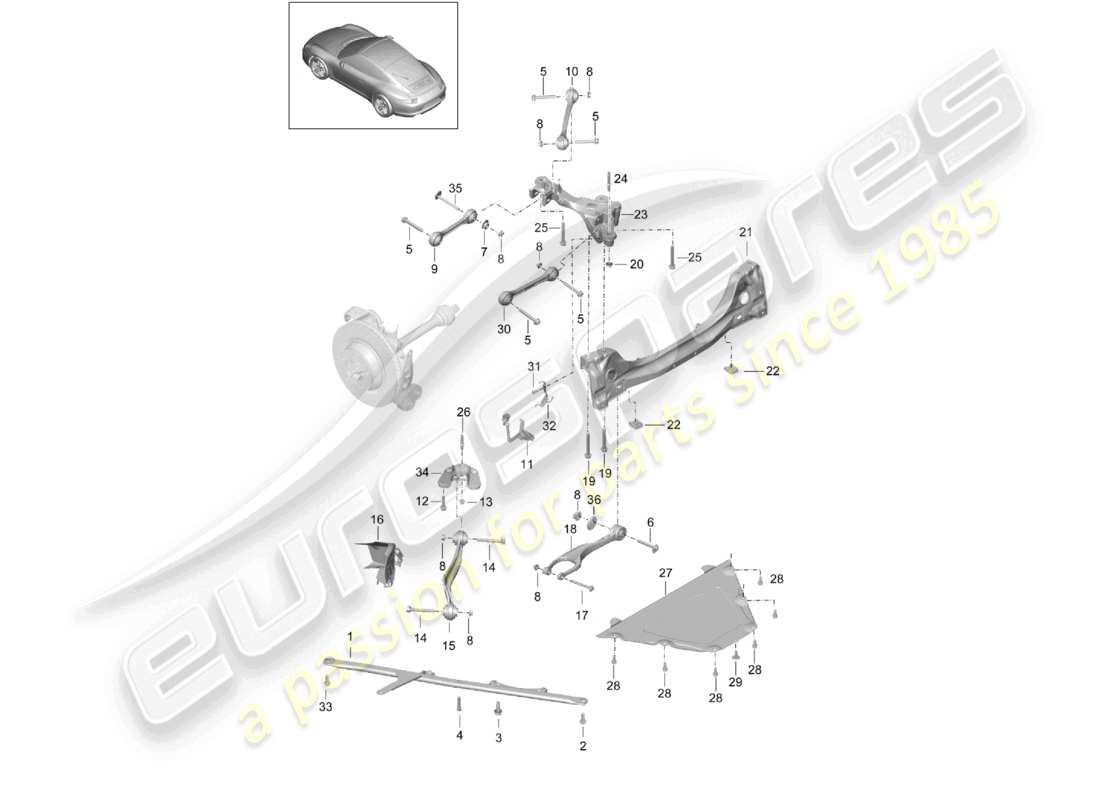 a part diagram from the porsche 991 parts catalogue