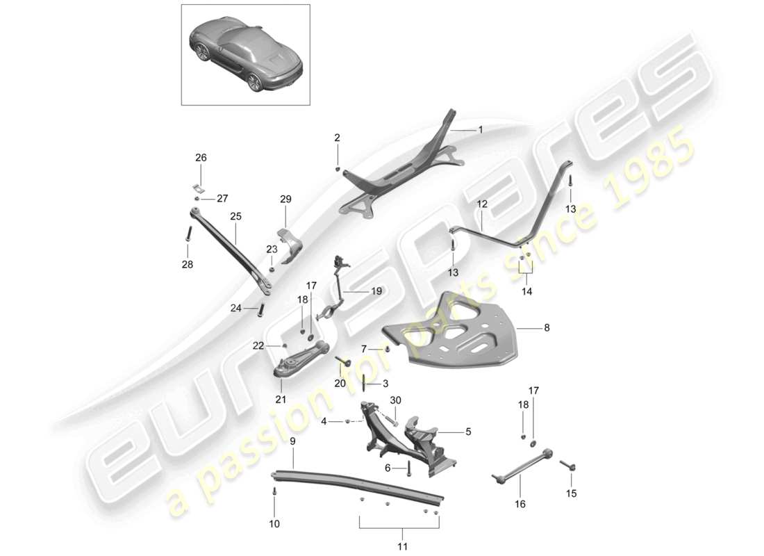 a part diagram from the porsche 2016 (981 boxster) parts catalogue