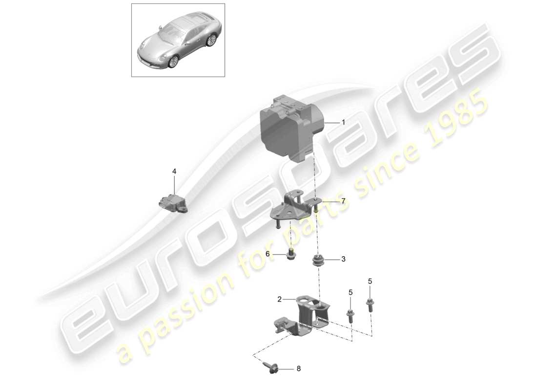 a part diagram from the porsche 991 parts catalogue