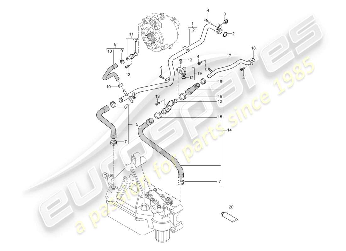a part diagram from the porsche 2006 (cayenne e1 9pa) parts catalogue