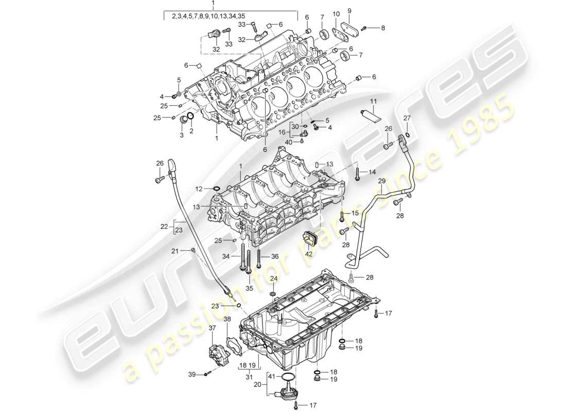 a part diagram from the porsche 2006 (cayenne e1 9pa) parts catalogue