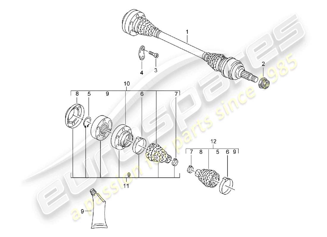 a part diagram from the porsche 2006 (cayenne e1 9pa) parts catalogue