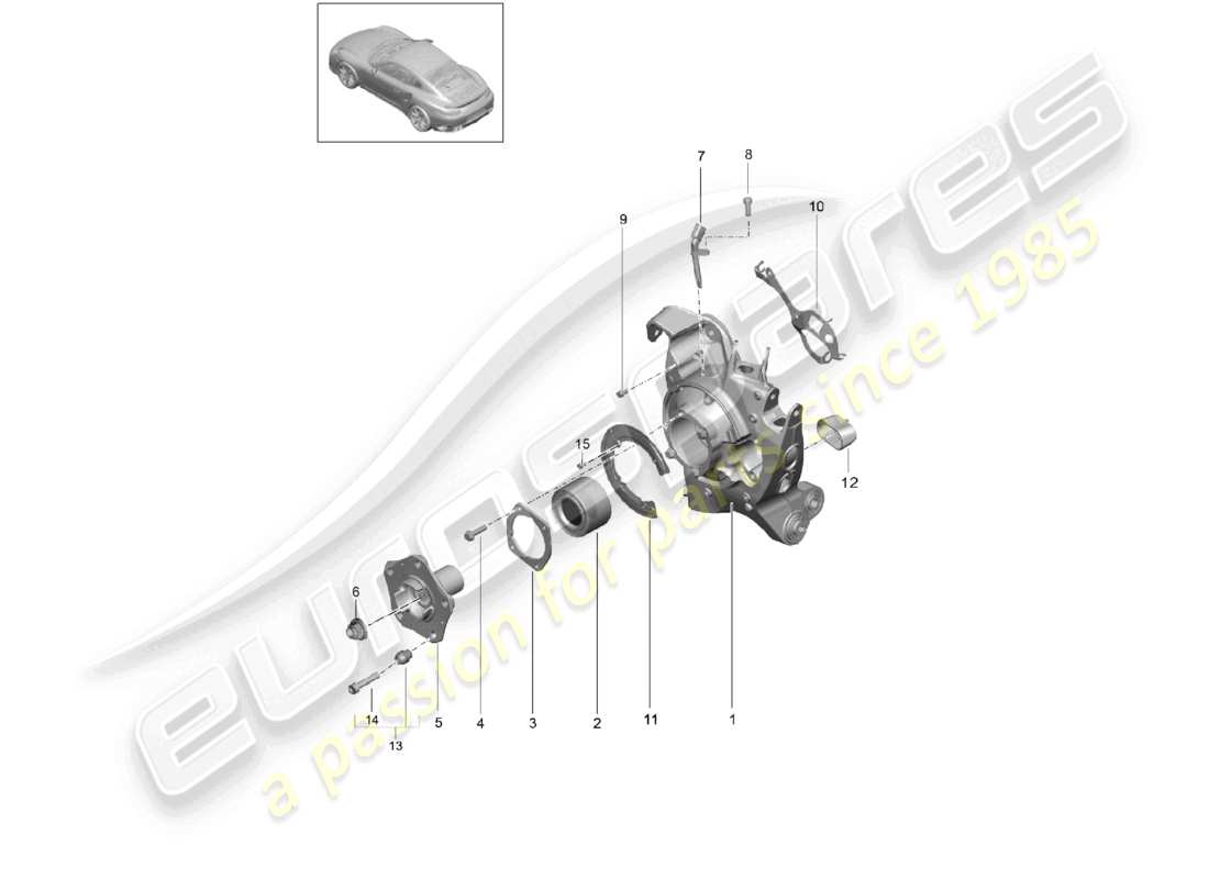 a part diagram from the porsche 2015 (991-1 turbo) parts catalogue