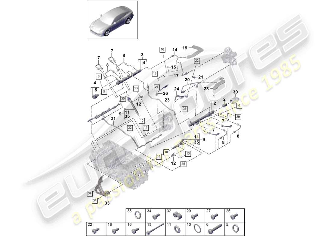 a part diagram from the porsche 2019 (panamera 971-1) parts catalogue