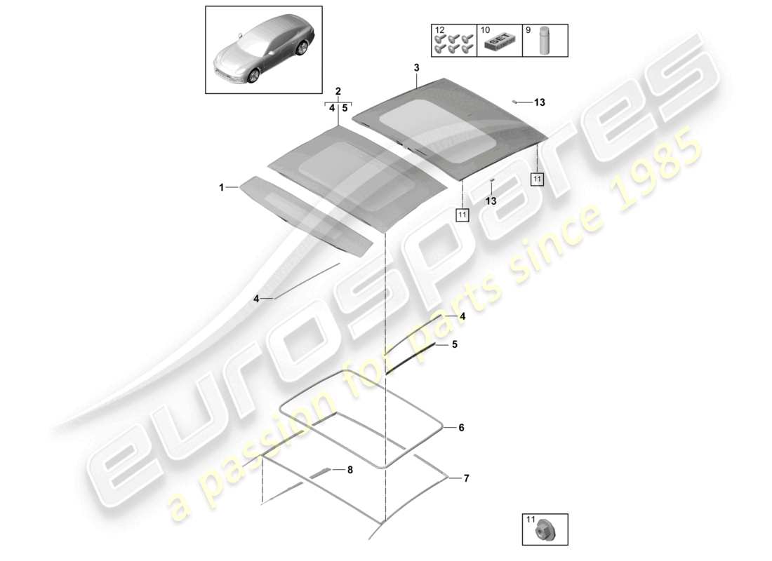a part diagram from the porsche 2019 (panamera 971-1) parts catalogue