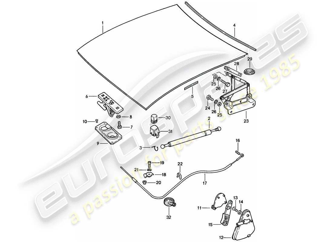a part diagram from the porsche 928 parts catalogue
