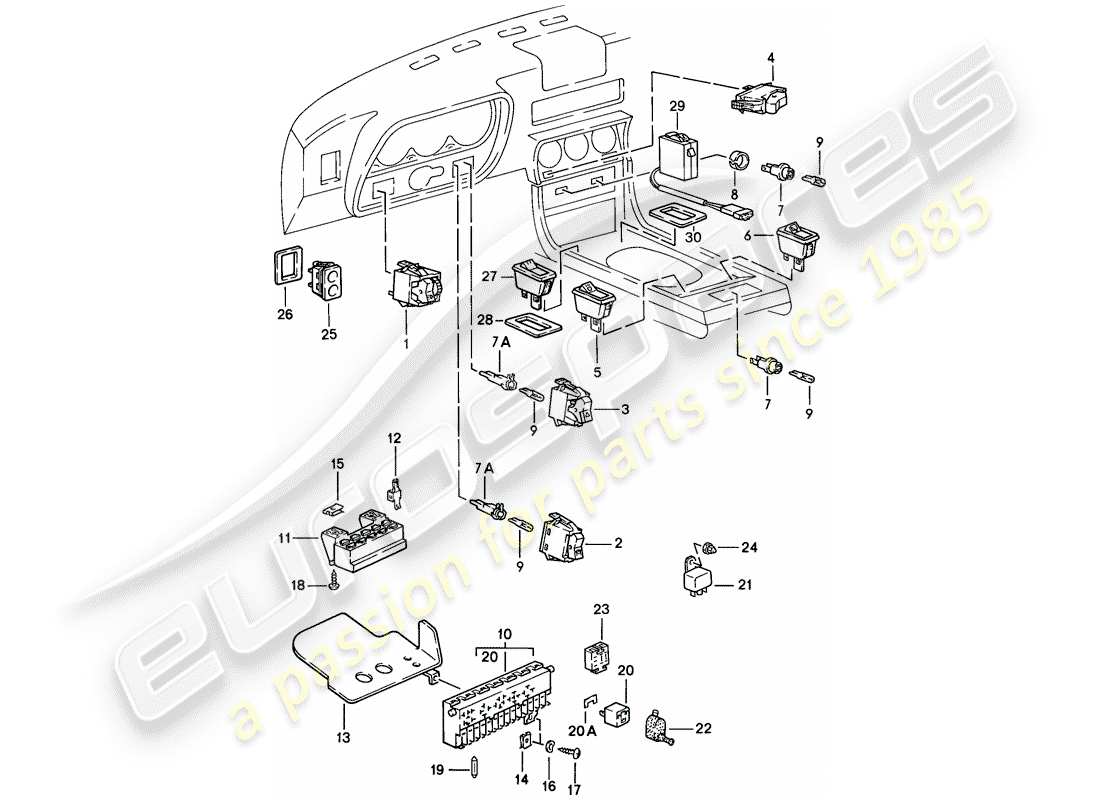 a part diagram from the porsche 1987 (924s) parts catalogue